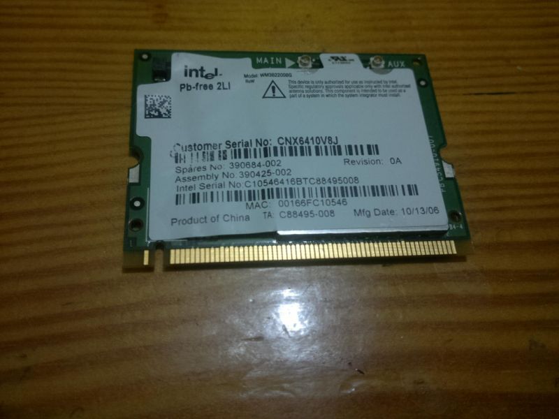 	 Intel HP 390684-002 nc4200 802.11b/g WLAN KART