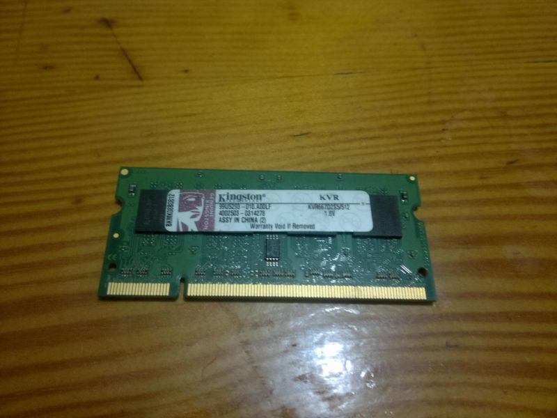 Kingston KVR667D2S5/512 ValueRAM / 512 MB / 667MHz / PC5300 DDR2 / 200pin SODIMM NOTEBOOK RAM